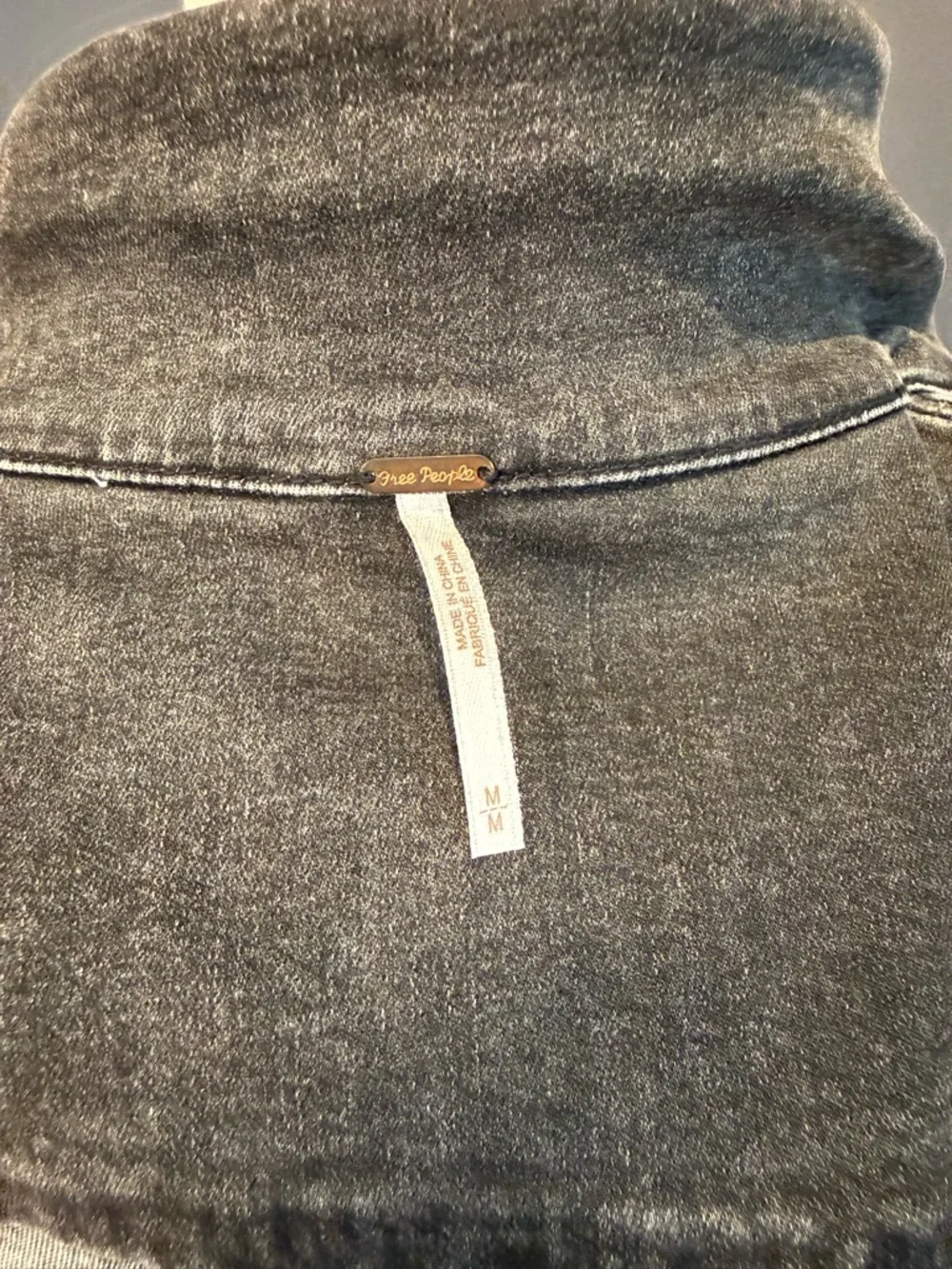 Free People Washed Black Denim Utility Jacket Dress - Picture 6 of 6